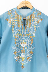 DC-0381 BLUE EMBROIDERED KURTA